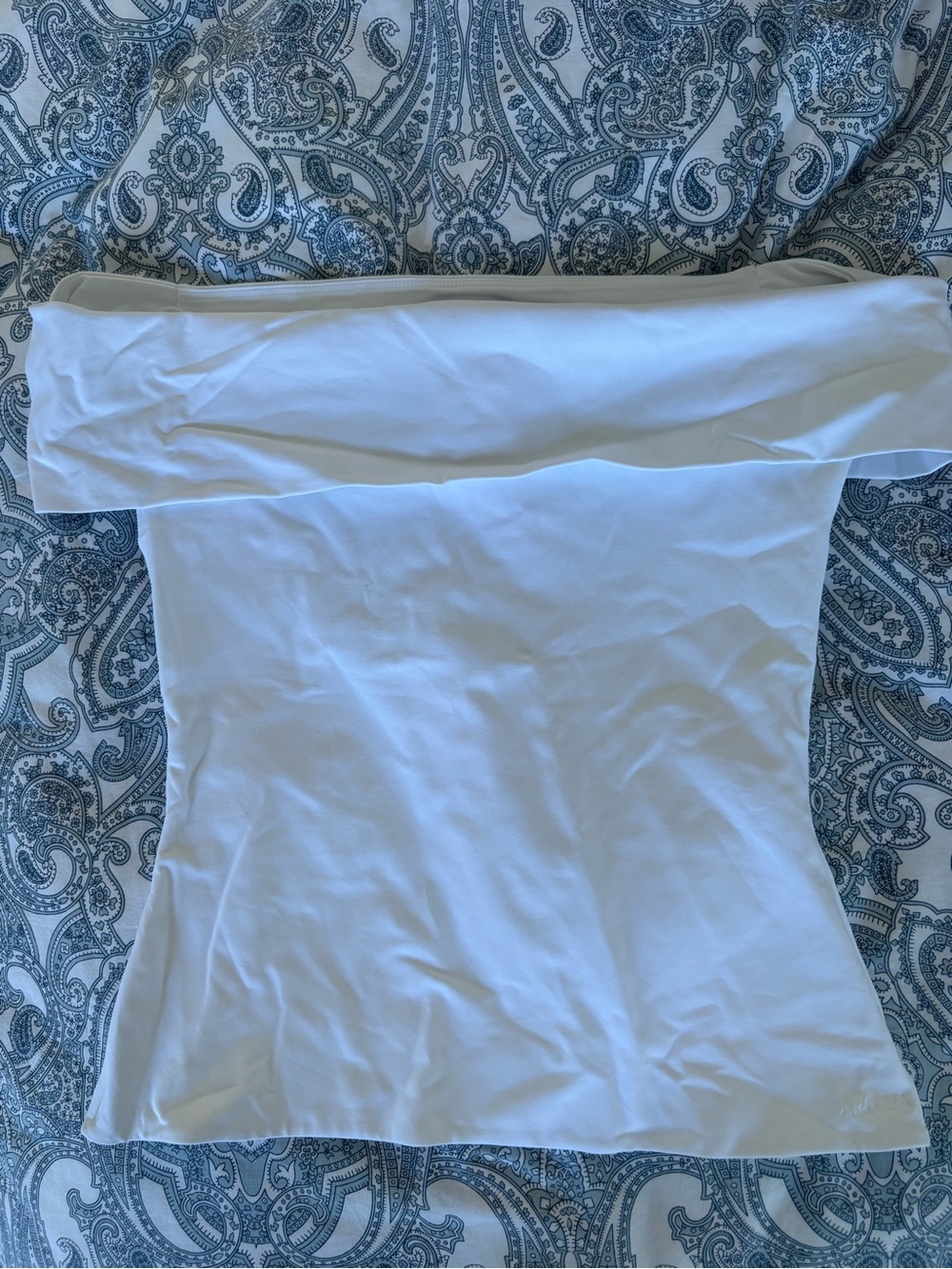 Aritzia White Off-Shoulder Stretch Top